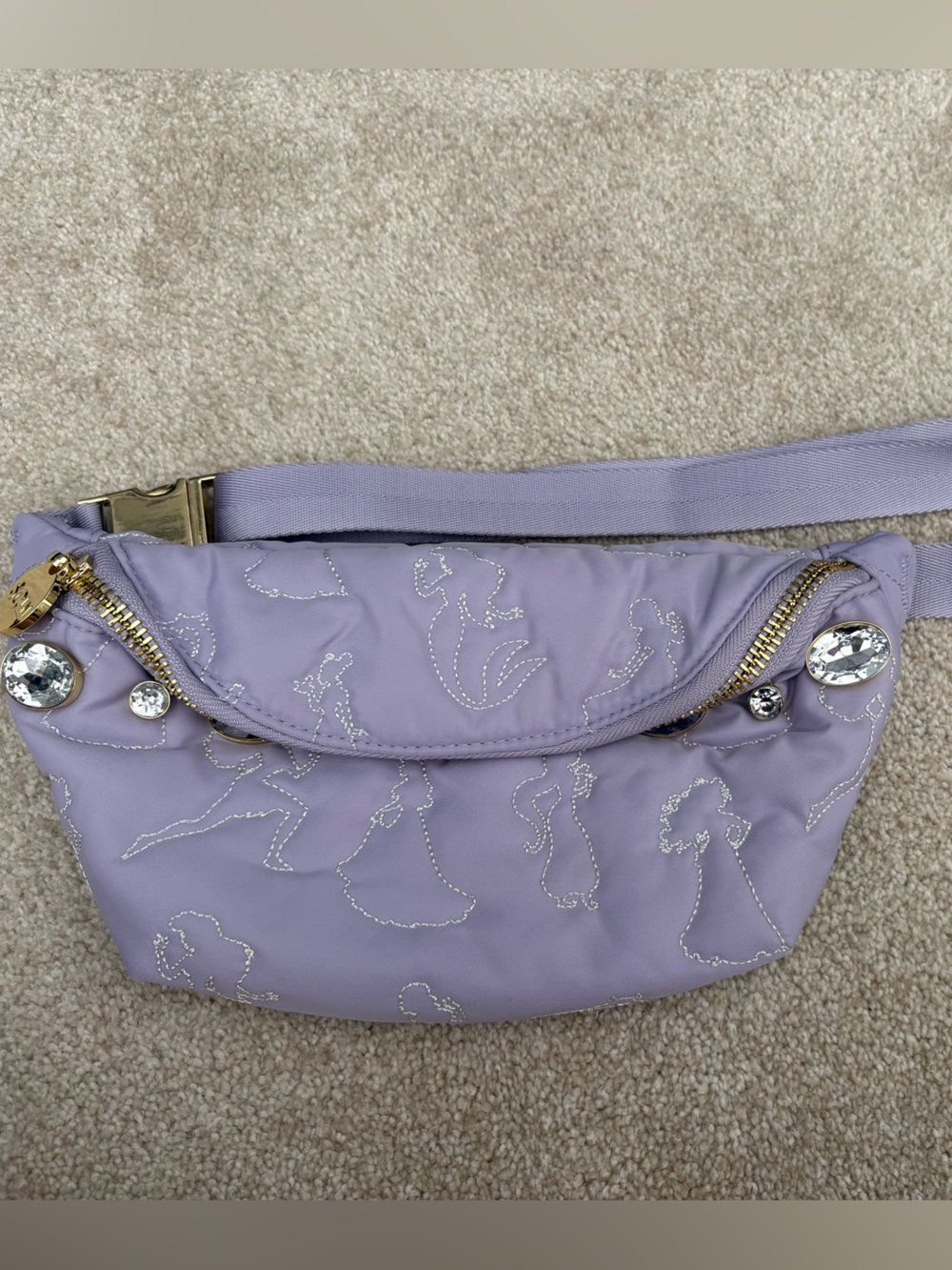 Stoney Clover Lane Disney Princess belt bag with crystal accents.